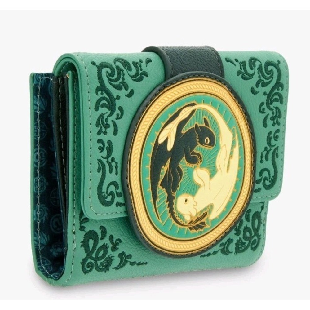 Loungefly DreamWorks How To Train Your Dragon Toothless & Light Fury Gold Wallet